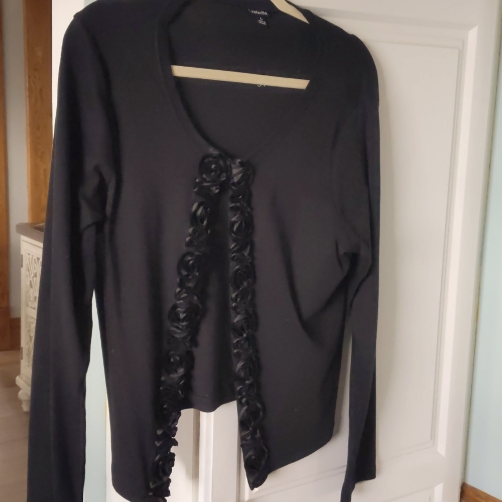 Black cardigan sweater
